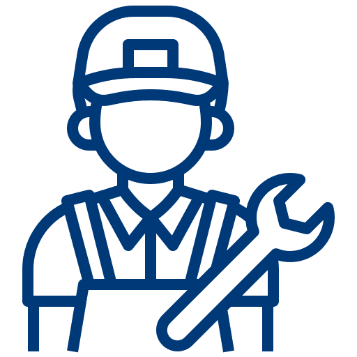 Symbol eines Servicemitarbeiters mit Schraubenschlüssel – zusätzliche Services
