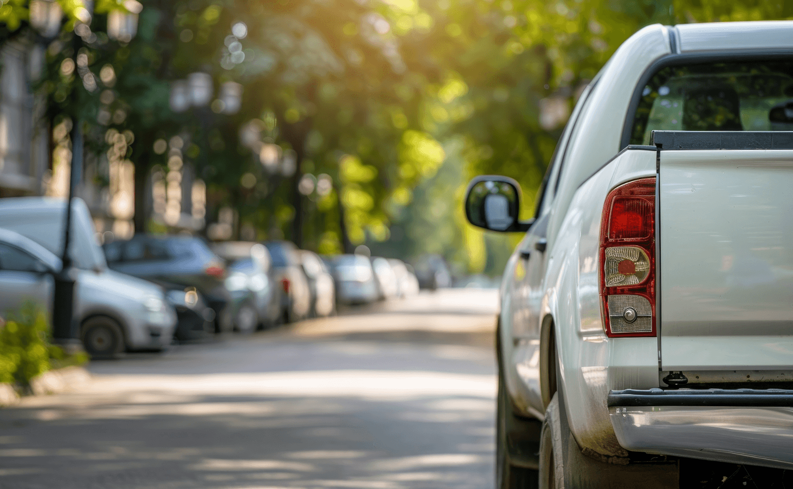 Parked vehicle on narrow city street – common challenge for accessible urban relocations