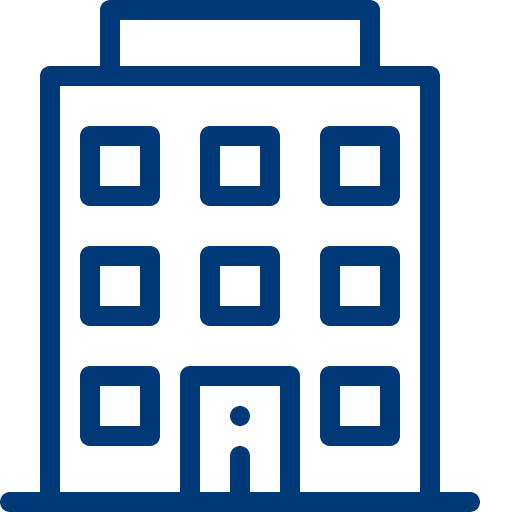 Icon eines Gebäudes als Symbol für den richtigen Anbieter wählen