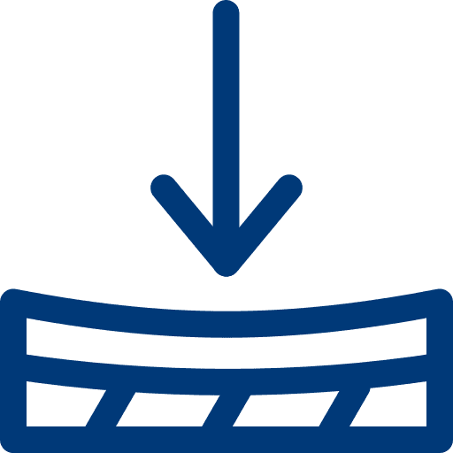 Icon mit Pfeil und fester Oberfläche, Symbol für Stabilität