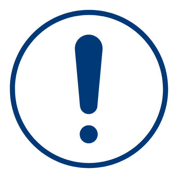 Exclamation mark icon highlighting common mistakes when applying for a U.S. relocation visa.