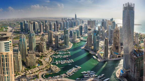 Aerial view of Dubai - The Economy of the UAE