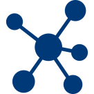 Verbundene Knotenpunkte als Symbol für ein zuverlässiges Netzwerk