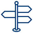 Icon signpost – symbol for determining the optimal transport route