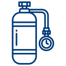 Icon high-pressure container with gauge – symbol for gas cylinders