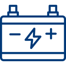 Icon large battery with plus and minus terminals – large batteries