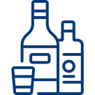 Icon: bottles and glass – symbol for drugs and alcohol