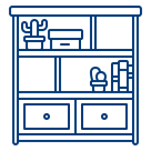 Icon of a shelf symbolizing furniture assembly