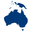 Umrisskarte von Australien und Ozeanien als Icon