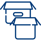 Icon of an open moving box – moving planning from A to Z
