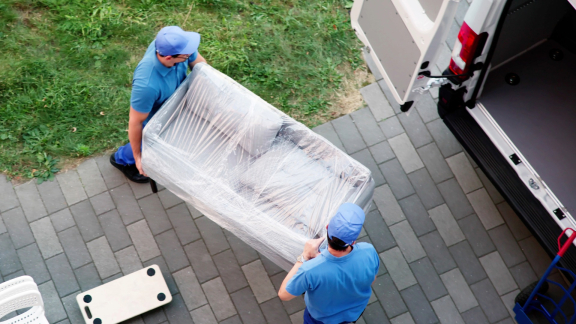 Havarie beim Seetransport: Brennendes Schiff auf See, beobachtet von einem Rettungsboot mit Menschen.