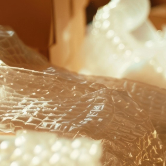 Spezialverpackungen: Luftpolsterfolie schützt Umzugsgut zwischen Umzugskartons